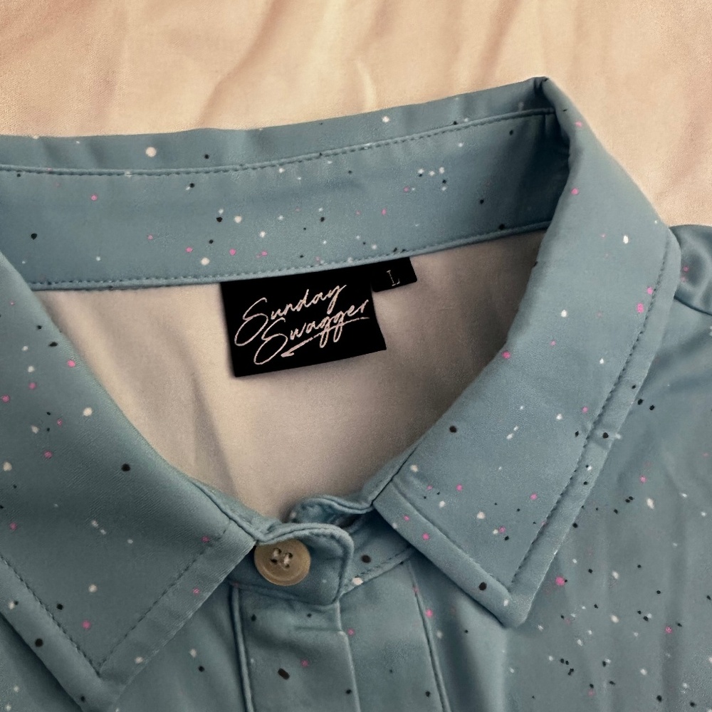 Paint splatter golf shirt